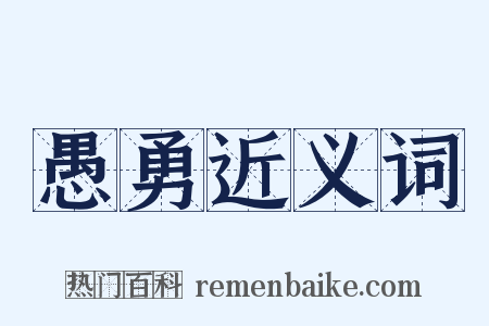 愚勇近义词是什么意思的图片